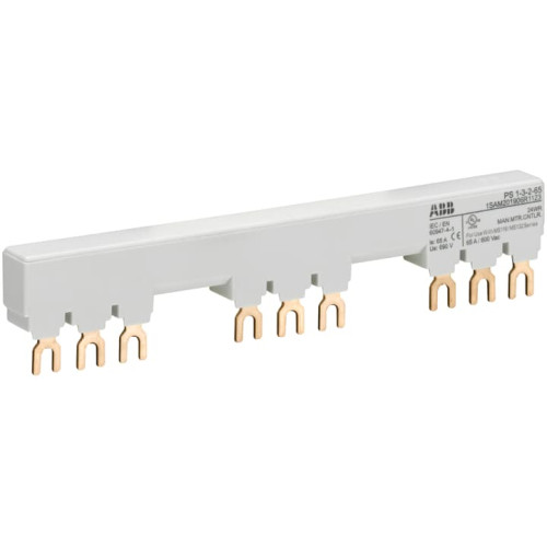 PS1-3-2-65 3-phase busbar for 3 MS116 / MS132 with 2 HK/SK, Ie=65A