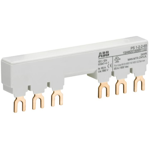 PS1-2-2-65 3-phase busbar for 2 MS116 / MS132 with 2 HK/SK, Ie=65A