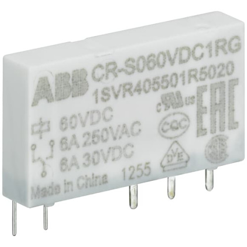 CR-S048VDC1R Pluggable interface relay 1c/o, A1-A2=48VDC, Output=6A/250VAC