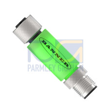 TL15 Series: 1-Color In-Line Status Indicator Segment, Voltage: 12 or 24 V dc, Housing: PVC, IP67, Input: PNP, Colors: Green, Pin 4, Male-Female 5-pin M12 Integral QD