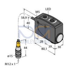 R58 A Register Mark Sensor, Input, 10-30 V dc, Output: Bipolar, 1 NPN, 1 PNP, Green Parallel Sensing Beam, 150 (6 in) 5-pin M12 Pigtail QD
