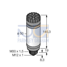 Column Light: 3-Color Audible Indicator, Voltage: 18-30 V dc, Environ. Rating: IP50, Input: NPN, Colors: Green Red Yellow, 5-pin M12 Integral QD