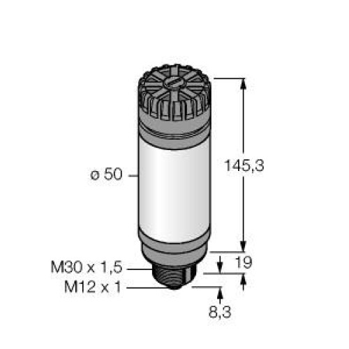 Column Light: 3-Color Audible Indicator, Voltage: 18-30 V dc, Environ. Rating: IP50, Input: NPN, Colors: Green Red Yellow, 5-pin M12 Integral QD