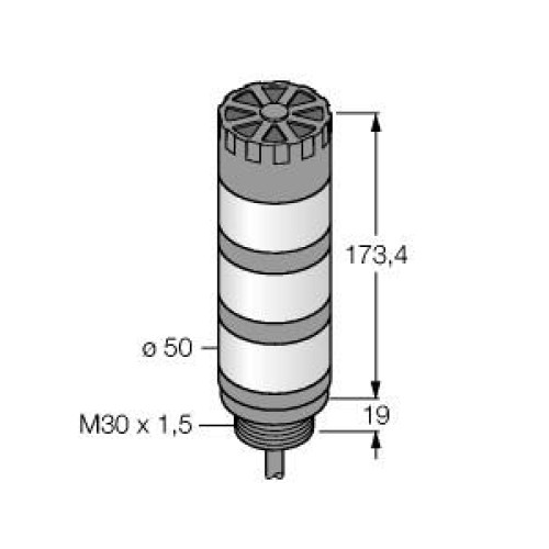 Tower Light: 3-Color Indicator, Voltage: 18-30 V dc or 24 V ac, Environmental Rating: IP67, Input: Bimodal, Colors: Green Red Yellow, 2 m (6.5 ft) Integral Cable