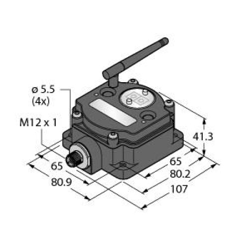 MultiHop 2.4 GHz 65 mW IP67, FlexPower External Antenna RS485/RS232, No IO