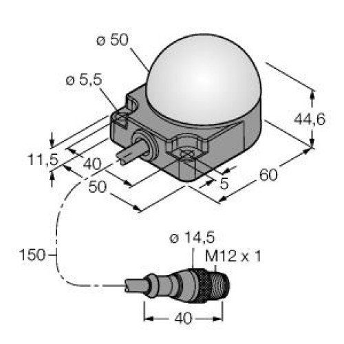K50FL, Lighting, IP67, 18-30 V dc, Indicators, 3 colours, - mm range