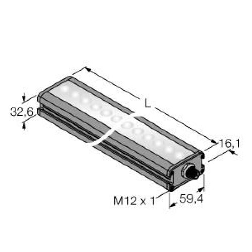 Vision Light - 435 Linear Array - IP50, 18 High Intensity Red LEDs - 24 V dc, Diffusing Plastic Window, Requires Cable MQDC20-xxx