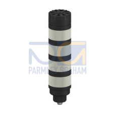 Tower Light: 4-Color Audible Indicator, Voltage: 18-30 V dc or 24 V ac, Environmental Rating: IP50, Input: Bimodal, Colors: White Green Yellow Red, 8-pin M12 Integral QD