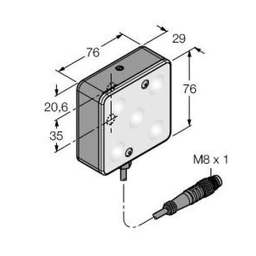 Vision Light - 70 Area, 5 High Intensity IR LEDs - 24 V dc, Clear Diffusing Plastic Window, Connects directly to P4 sensor