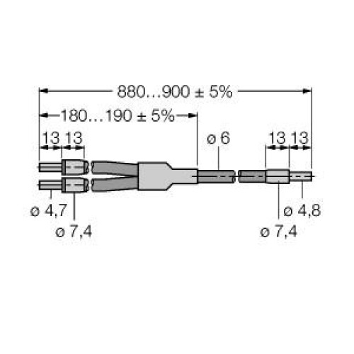 Diffuse Mode Bifurcated Glass Fiber 36 long, 0.125 dia. Bundle, PVC Sheath, Ferruled sensing tip 0.5 long