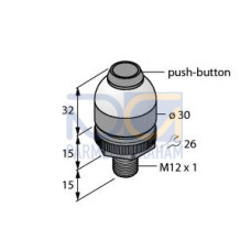 K30 Series EZ-LIGHT: 2-Color Push Button Sensor, Voltage: 12-30 V dc, Housing: Polycarbonate, IP65, Input: PNP (NO), Colors: Green Red, M12 Integral QD