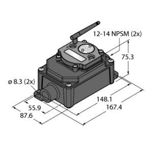 DX80 Performance 2.4 GHz Node 65 mW IP65, Integrated Battery External Antenna, Input: 2 Discrete, 4 Thermocouple, Output: 1 Discrete NMOS