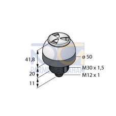 K50 Series EZ-LIGHT: 3-Color Sealed Audible Indicator, Voltage: 12-30 V dc, Housing: Polycarbonate, IP69K, Tone: Loud, Input: PNP, Colors: Green Red Yellow, 5-pin M12 Integral QD