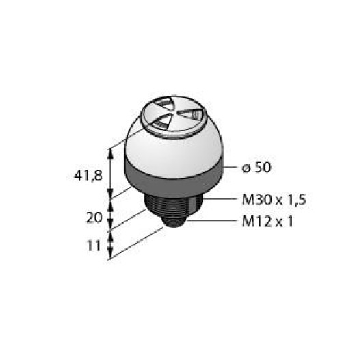 K50 Series EZ-LIGHT: 3-Color Sealed Audible Indicator, Voltage: 12-30 V dc, Housing: Polycarbonate, IP69K, Tone: Loud, Input: PNP, Colors: Green Red Yellow, 5-pin M12 Integral QD