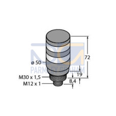TL50BL Tower Light, Gray Housing: 2-Color Indicator, Voltage: 12-30 V dc or 24 V ac, Environmental Rating: IP67, Input: Bimodal, Colors: Green Red, M12 Integral QD