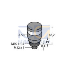TL50BL Tower Light: 1-Color Indicator, Voltage: 12-30 V dc or 24 V ac, Environmental Rating: IP67, Input: Bimodal, Colors: Red, M12 Integral QD