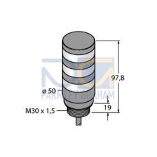 TL50BL Tower Light: 3-Color Indicator, Voltage: 12-30 V dc or 24 V ac, Environmental Rating: IP67, Input: Bimodal, Colors: Green Yellow Red, 2 m (6.5 ft) Integral Cable
