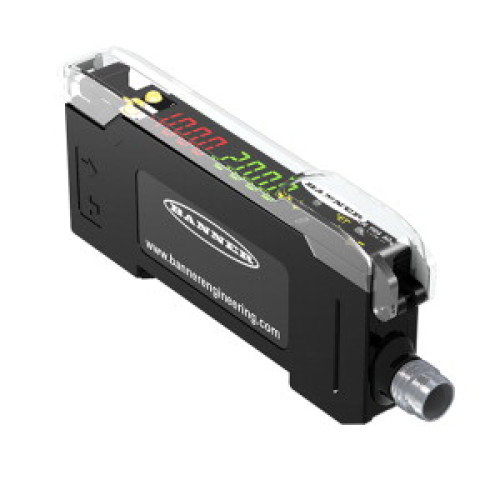 DF-G1 Dual Display Fiber Amplifier, Range: Depends on Fiber, Input 10-30 V dc, Output: 1 NPN, 4-pin M8 Integral QD