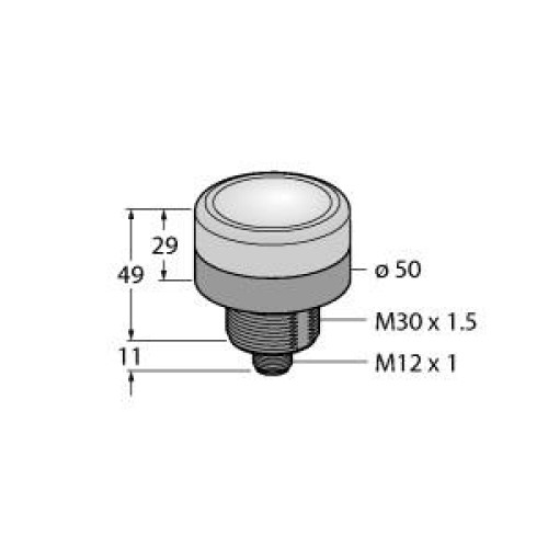 K50 Beacon EZ-LIGHT: 1-Color Perimeter & Top View, Voltage: 85-130 V ac, Housing: Polycarbonate, IP69K, Colors: Red, Micro-style Integral QD