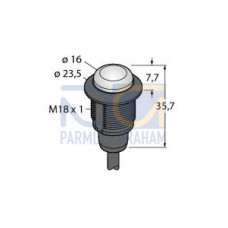 S18 EZ-LIGHT - 18 - IP67, Single Color: Red, 10-30 V dc PNP Input, 4-Wire 2 m Cable
