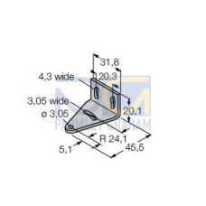 Bracket: Side Mounting, Material: Stainless Steel 2-axis