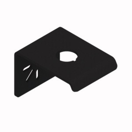 Bracket: E-STOP Mounting Hub Bracket, Right-Angle, One 30 Hole, Black