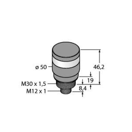 TL50BL Tower Light: 1-Color Indicator, Voltage: 12-30 V dc or 24 V ac, Environmental Rating: IP67, Input: Bimodal, Colors: Blue rotate, M12 Integral QD
