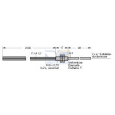 Plastic Fiber, Diffuse Reflective, Core Dia.: 1, Fiber Length 2 m, Probe, Free cut