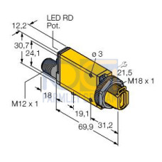 MINI-BEAM: Infrared 880 nm Glass Fiber Optic, Range: Depends on Fiber, Input: 24-240 V ac, Output: SPST Solid-state 2-Wire, 3-pin Micro Integral QD