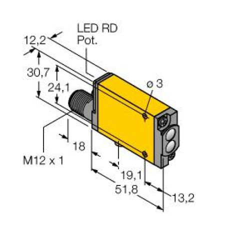 MINI-BEAM: Diffuse, Range: 300, Input: 24-240 V ac, Output: SPST Solid-state 2-Wire, Micro 3-pin Integral QD
