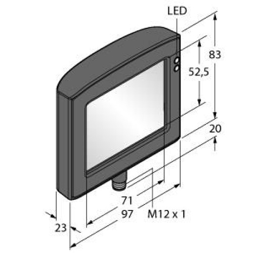 Machine-Mountable Remote Display iVu, 3.5 in Diagonal with M12 Connector, Used with all iVu Remote Sensors