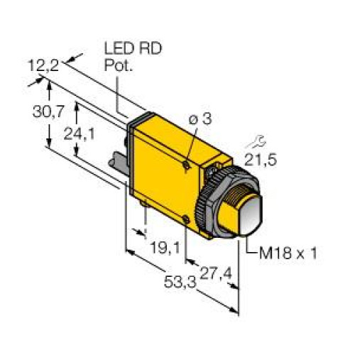 MINI-BEAM: Clear Plastic Detection Receiver, Range: 0 - 0.3 m, Input: 10-30 V dc, Output: Bipolar: 1 NPN, 1 PNP, 150 (6 in) M12 Pigtail QD