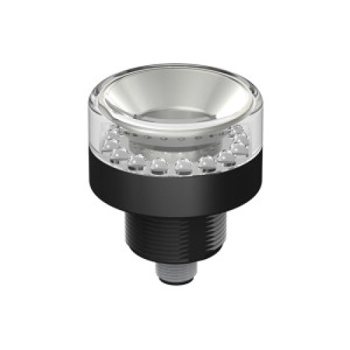 K50 Beacon EZ-LIGHT: 1-Color Perimeter & Top View, Voltage: 12-30 V dc, Housing: Polycarbonate, IP69K, Input: PNP, Colors: White, 5-pin M12 Integral QD