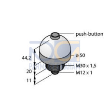 K50L Series EZ-LIGHT: 2-Color Indicator with Dry Contact Switch, Voltage: 12-30 V dc, Housing: Polycarbonate, IP67, Input: PNP, Colors: Green Red, 5-pin M12 Integral QD