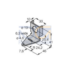 Bracket: 18 Angled Flanged-Mount, Material: 12 Gauge Stainless Steel, Barrel-Mount