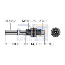 Plastic Fiber, Diffuse Reflective, Core Dia.: 1.0 & 16 x 0.25, Fiber Length 2 m, Coaxial, Thread, Free cut