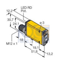 MINI-BEAM NAMUR: Divergent Diffuse, Range: 75, Input: 5-15 V dc, Output: NAMUR, 4-pin M12 Integral QD