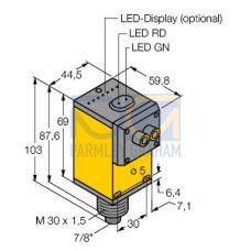 Q45 Series: Infrared Glass Fiber Optic, Range: Depends on Fiber, Input: 90-250 V ac, Output: SPDT Electromechanical Relay, 5-pin Mini Integral QD