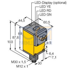 Q45 Series: Infrared Glass Fiber Optic, Range: Depends on Fiber, Input: 10-30 V dc, Output: Bipolar: 1 NPN, 1 PNP, 4-pin M12 Integral QD