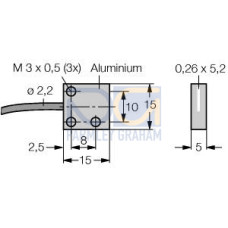 Plastic Fiber, Opposed Mode, Core Dia.: 16 x 0.25, Fiber Length 2 m, Rectangle, Free cut