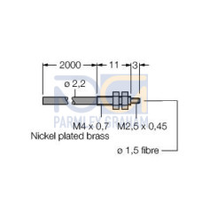 Plastic Fiber, Opposed Mode, Core Dia.: 1.5, Fiber Length 2 m, Thread, Free cut