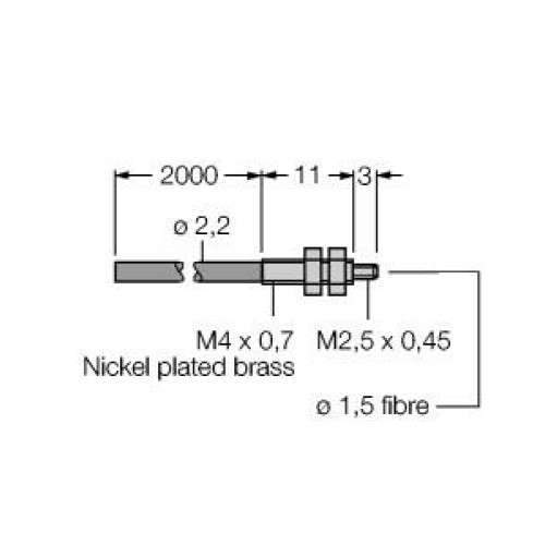 Plastic Fiber, Opposed Mode, Core Dia.: 1.5, Fiber Length 2 m, Thread, Free cut