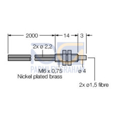 Plastic Fiber, Diffuse Reflective, Core Dia.: 1.5, Fiber Length 2 m, Thread, Free cut