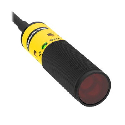 S18-2 Series: Polarized Retroreflective, Range: 6 m, Input: 10-30 V dc, Outputs: complementary NPN, 2 m 4-conductor PVC Cable