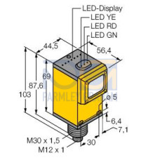 Q45 Series: Visible Red Glass Fiber Optic, Range: Depends on Fiber, Input: 10-30 V dc, Output: Bipolar: 1 NPN, 1 PNP, 4-pin M12 Integral QD