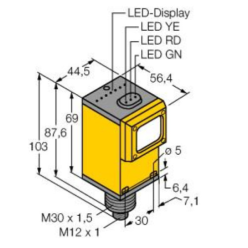 Q45 Series: Visible Red Glass Fiber Optic, Range: Depends on Fiber, Input: 10-30 V dc, Output: Bipolar: 1 NPN, 1 PNP, 4-pin M12 Integral QD