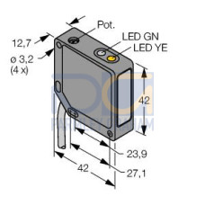 QM42 Series: Emitter, Range: 10 m, Input: 10-30 V dc, Output: Not Applicable, 2 m (6.5 ft) Cable