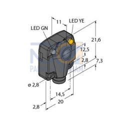 Q10 Series: Emitter, Range: 1.8 m, Input: 10-30 V dc, Output: Not Applicable, 3-pin M8 Integral QD