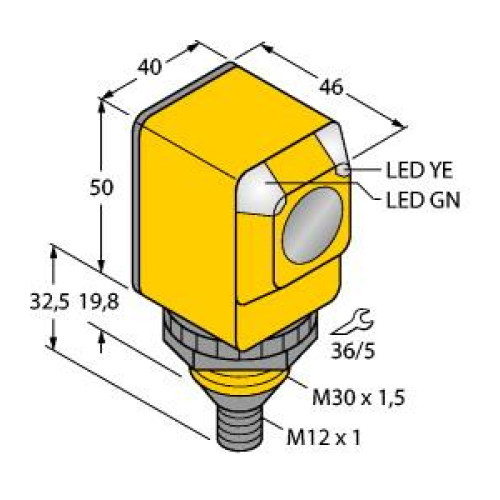 Photoelectric Sensor, Diffuse Mode Sensor with Fixed-Field Background Suppressio