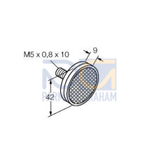 Retroreflective Target: Circular - diameter 42, Reflectivity Factor: 1.0, Max. Temp.= 50 degrees C, Plastic - metal thread and nut for mounting
